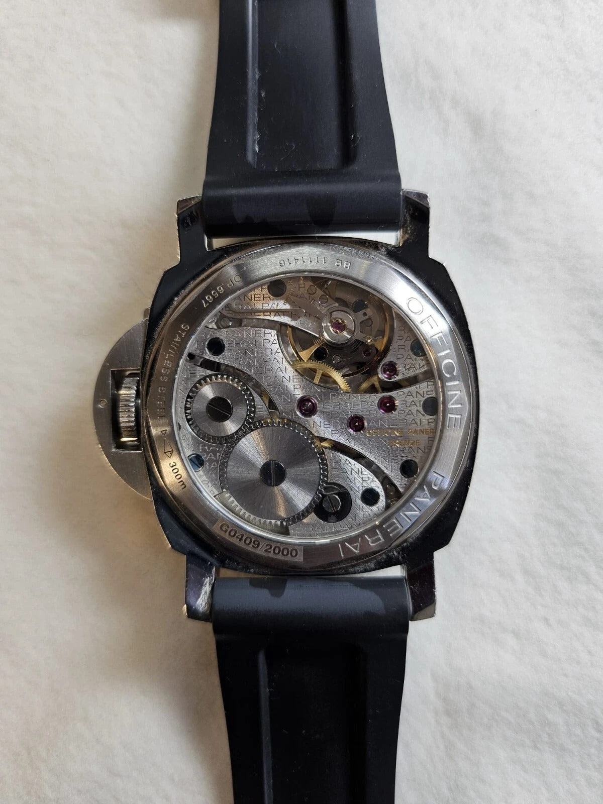 Vintage Panerai Luminor PAM00111 G-Series 44mm Manual Wind Black Dial