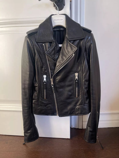 Balenciaga Leather Biker Jacke