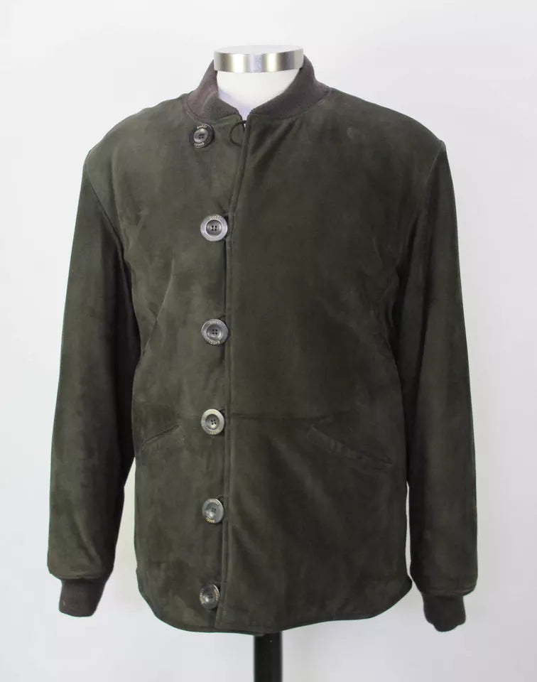Gucci Dark Brown Suede Bomber Jacket