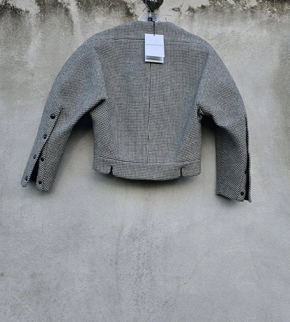 Balenciaga Sculpted Runway 2000s Nicolas Ghesquière Houndstooth Wool Coat