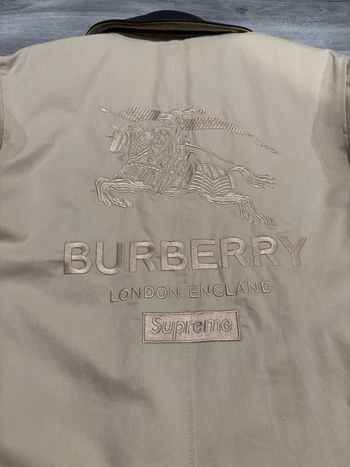 Supreme x Burberry Leather Collar Trench Coat