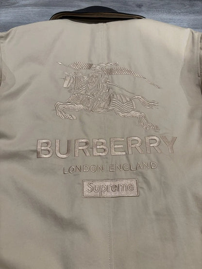 Supreme x Burberry Leather Collar Trench Coat