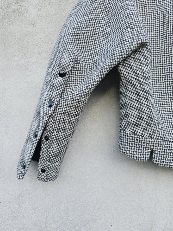 Balenciaga Sculpted Runway 2000s Nicolas Ghesquière Houndstooth Wool Coat