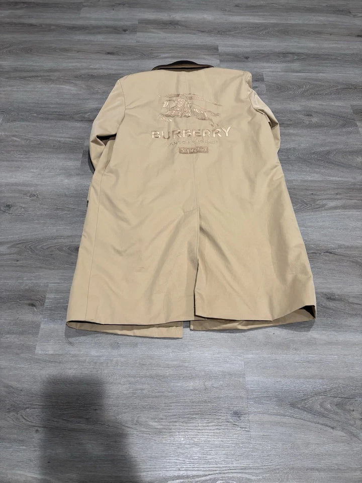 Supreme x Burberry Leather Collar Trench Coat