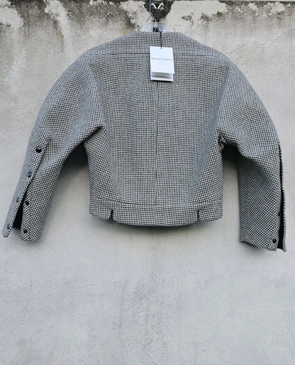 Balenciaga Sculpted Runway 2000s Nicolas Ghesquière Houndstooth Wool Coat