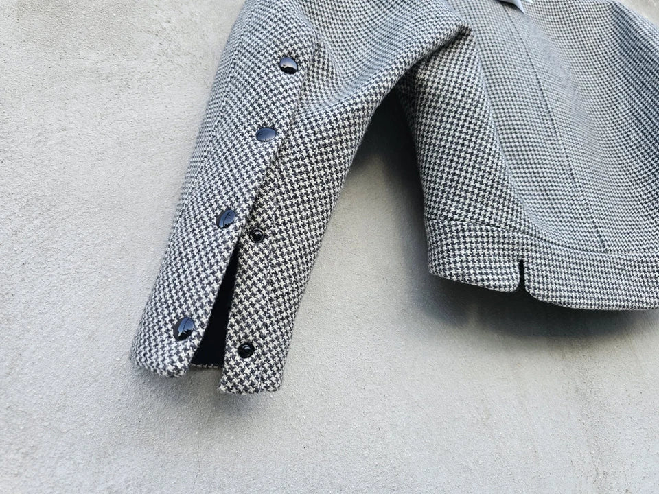 Balenciaga Sculpted Runway 2000s Nicolas Ghesquière Houndstooth Wool Coat