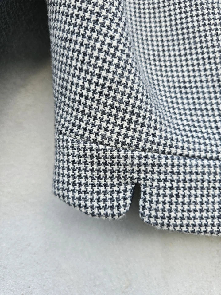 Balenciaga Sculpted Runway 2000s Nicolas Ghesquière Houndstooth Wool Coat