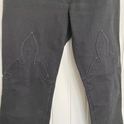 Chrome Hearts Fleur Knee Women's Black Jeans