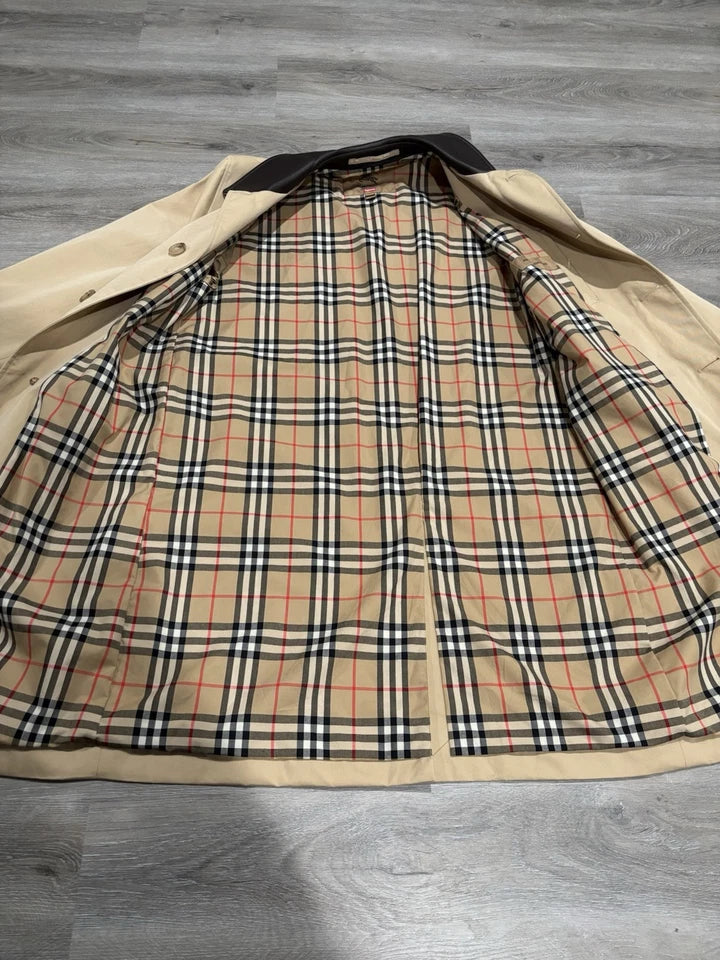 Supreme x Burberry Leather Collar Trench Coat