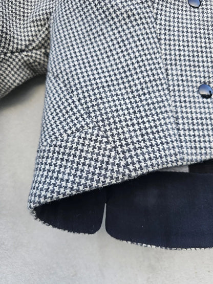 Balenciaga Sculpted Runway 2000s Nicolas Ghesquière Houndstooth Wool Coat